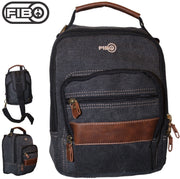 FIB Canvas Sling Bag Shoulder Strap Messenger Travel Pack w Tablet Pocket - Black V563-A1201C-BLACK