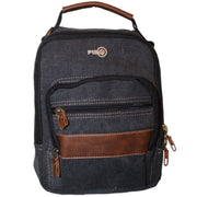 FIB Canvas Sling Bag Shoulder Strap Messenger Travel Pack w Tablet Pocket - Black V563-A1201C-BLACK