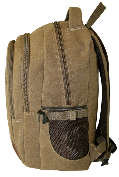 FIB Washed Canvas Backpack Bag in Khaki V563-A1206C-KHAKI