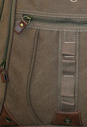 FIB Washed Canvas Backpack Bag in Khaki V563-A1206C-KHAKI