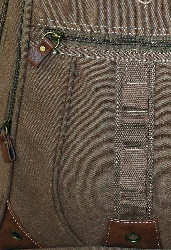 FIB Washed Canvas Backpack Bag in Khaki V563-A1206C-KHAKI