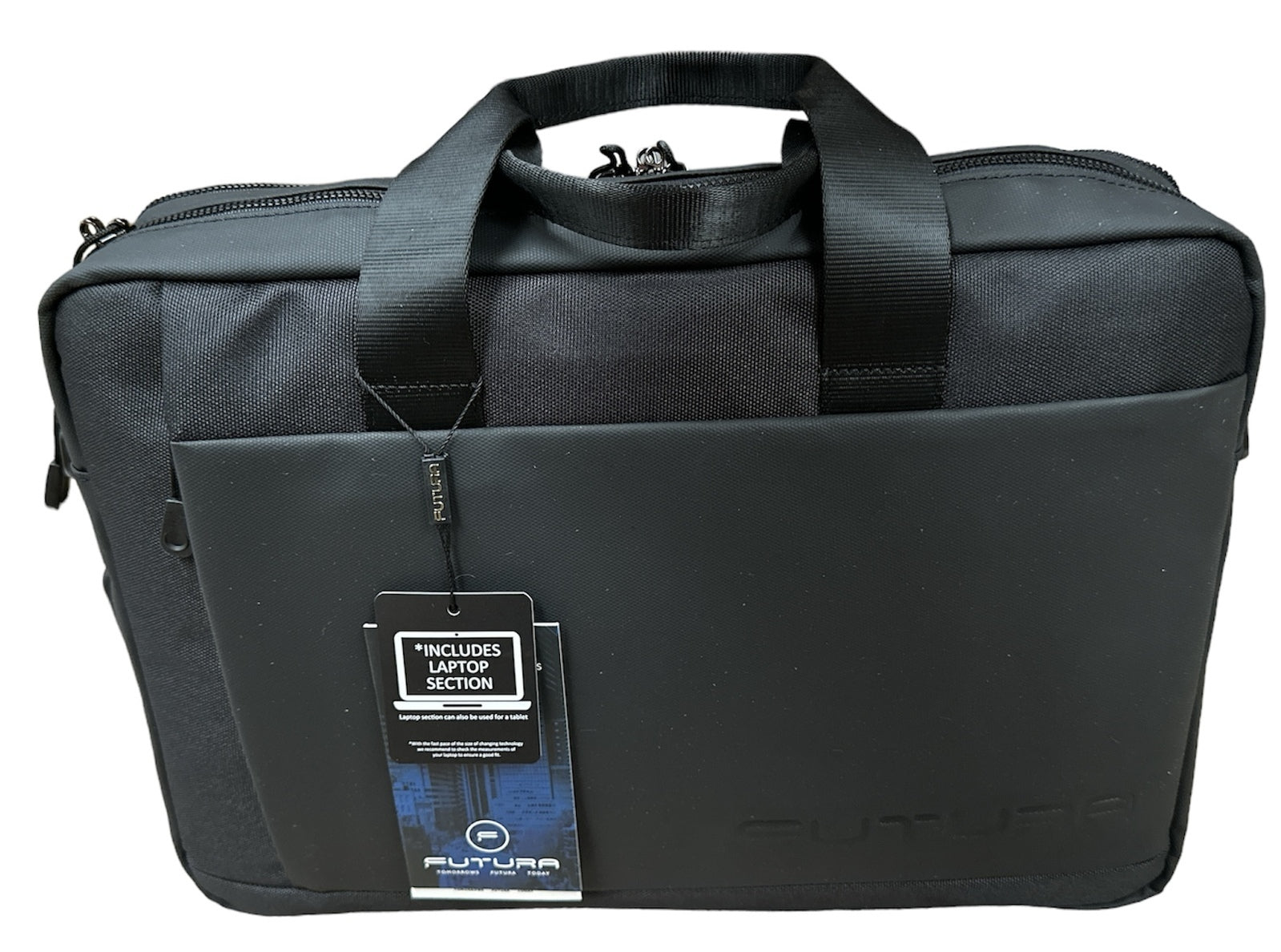 15" Futura Laptop Computer Bag Travel Work Messenger Bag w/USB Port - Black V563-A1546R-BLACK