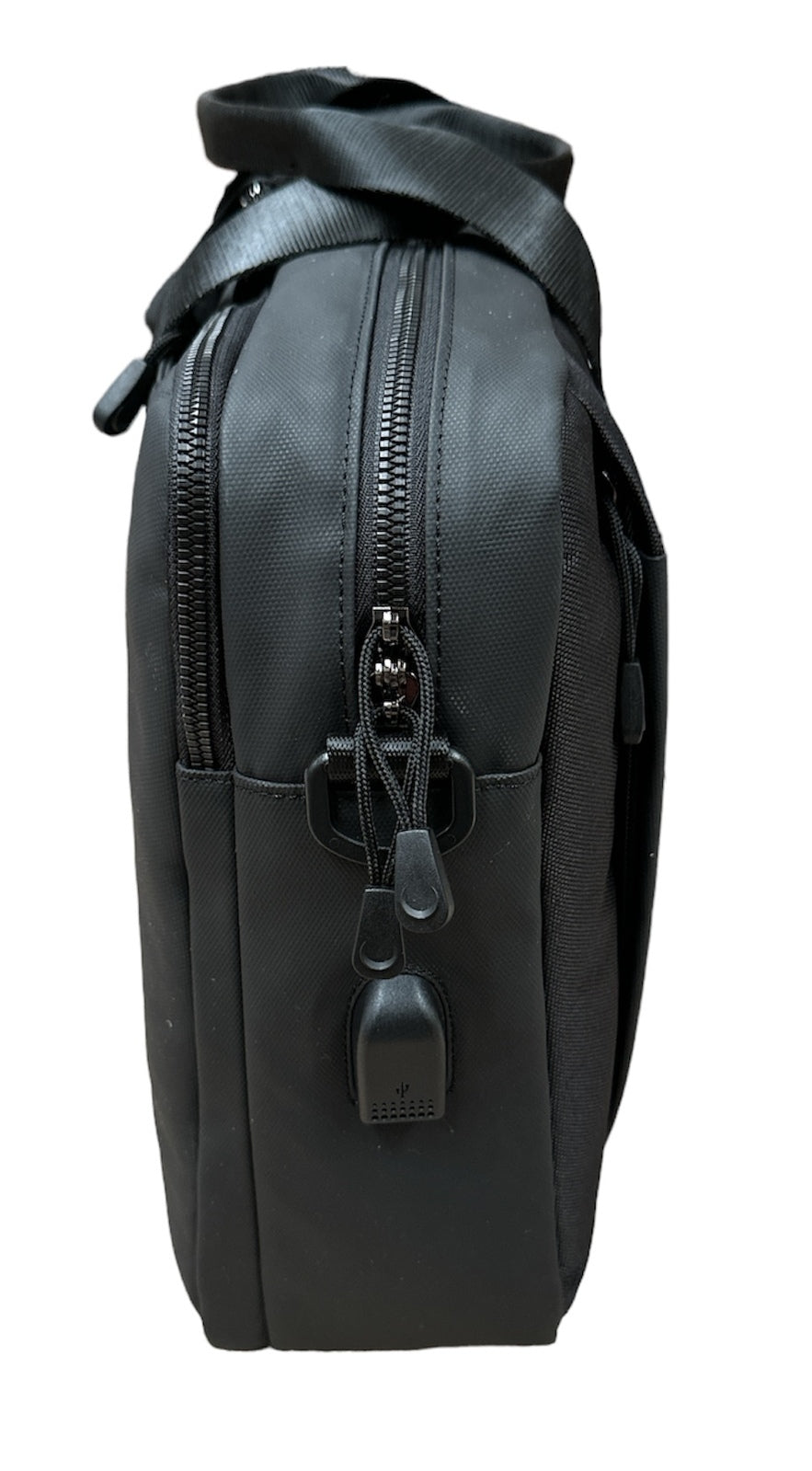 15" Futura Laptop Computer Bag Travel Work Messenger Bag w/USB Port - Black V563-A1546R-BLACK