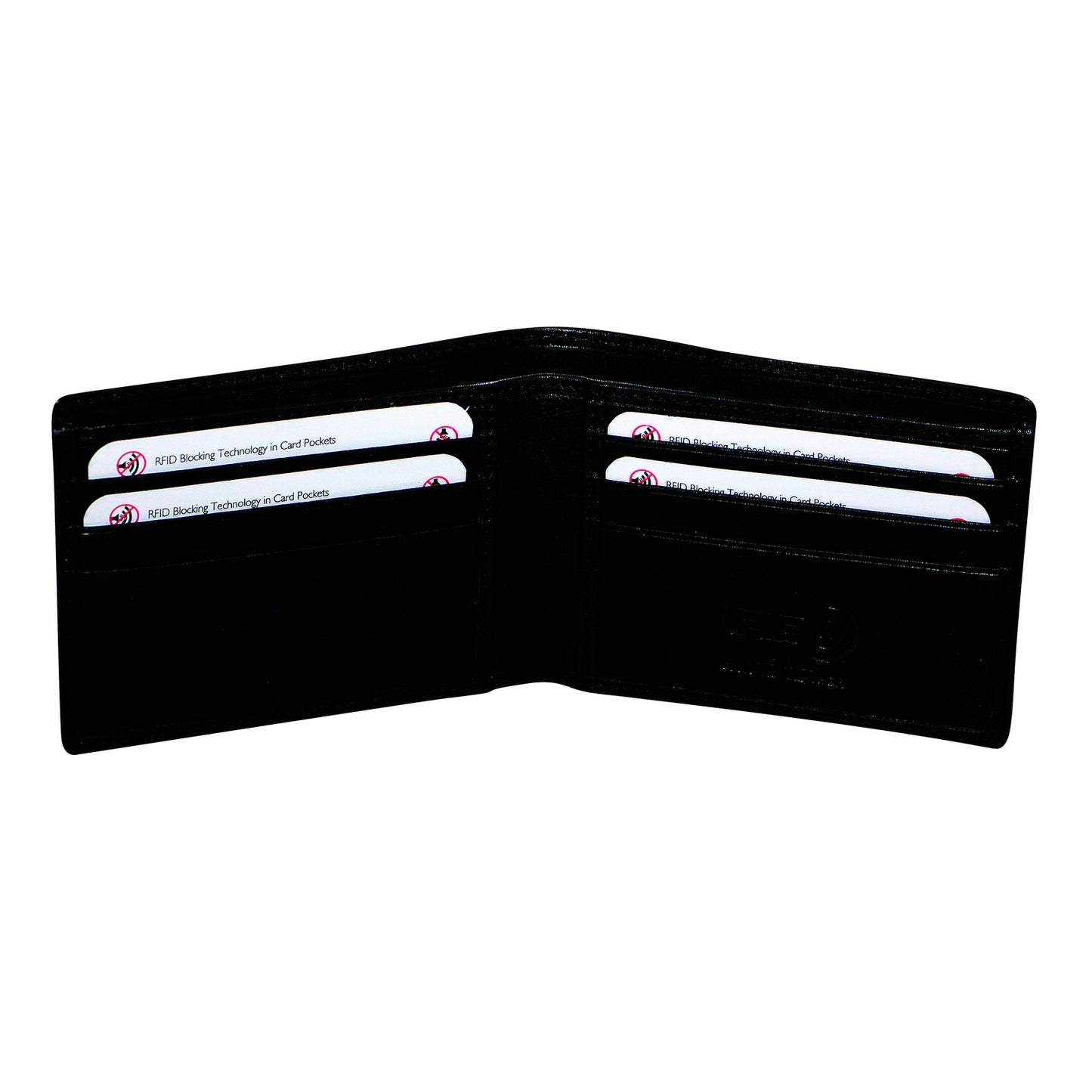 FIB RFID Leather Fold Slimline Wallet - Black V563-A1999L-BLACK