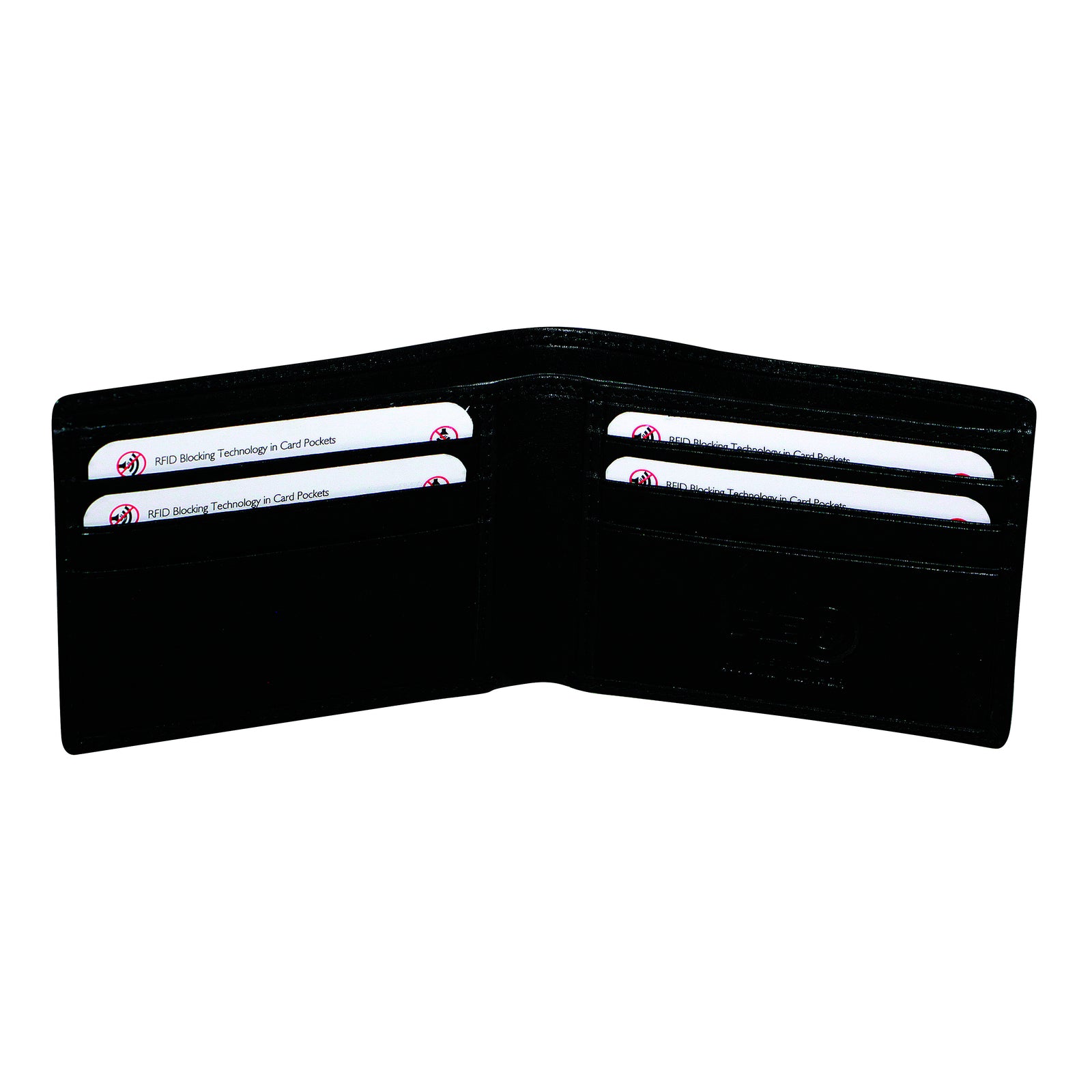 FIB RFID Leather Fold Slimline Wallet - Black V563-A1999L-BLACK