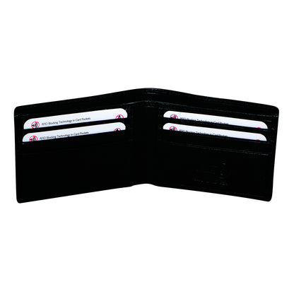 FIB RFID Leather Fold Slimline Wallet - Black V563-A1999L-BLACK
