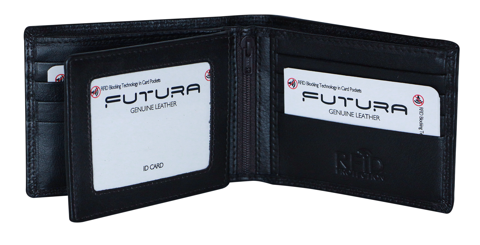 Futura Futura Mens Harrison RFID Genuine Leather Wallet - Black V563-A2008L-BLACK