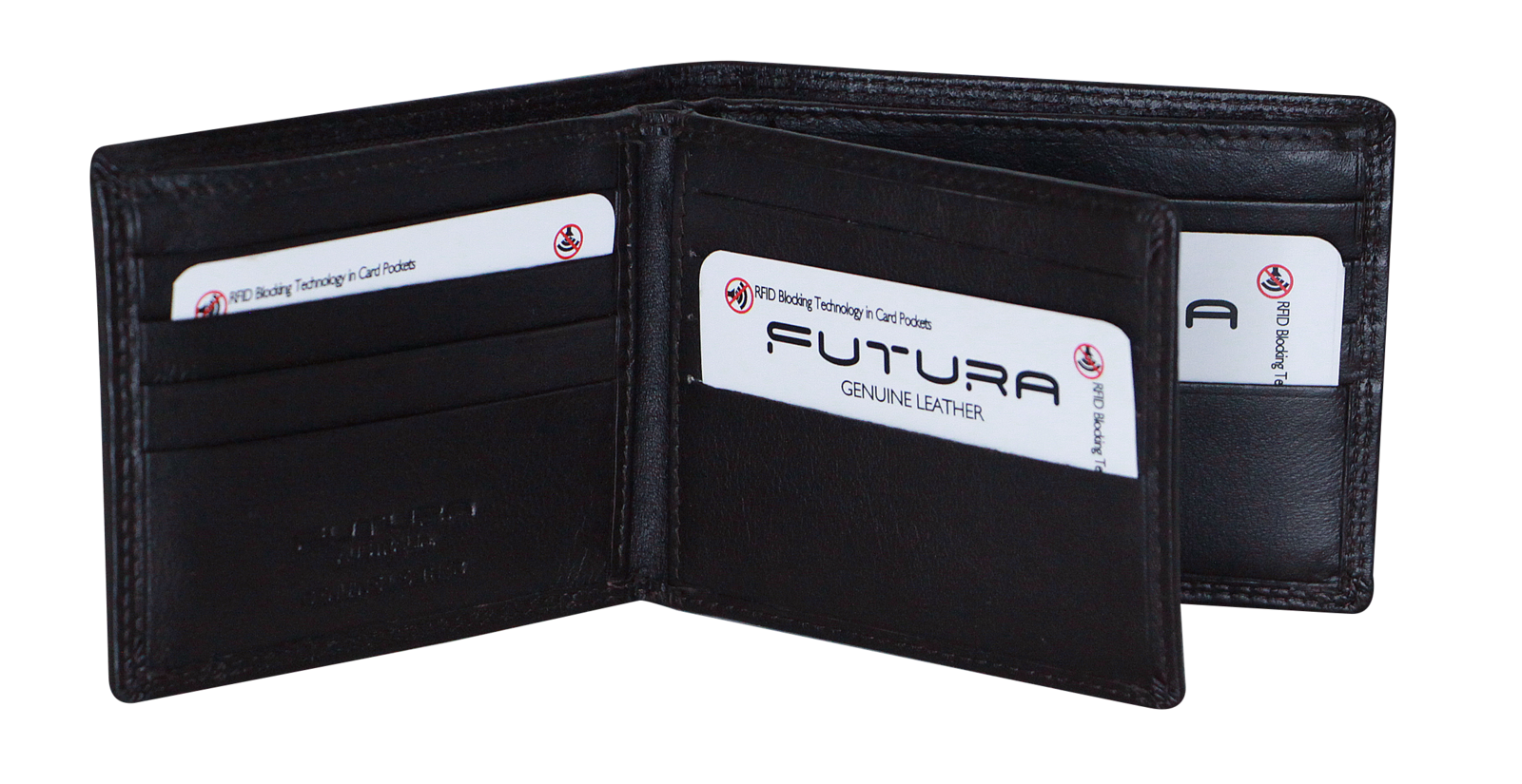 Futura Futura Mens Harrison RFID Genuine Leather Wallet - Black V563-A2008L-BLACK