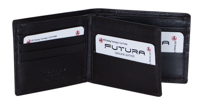 Futura Futura Mens Harrison RFID Genuine Leather Wallet - Black V563-A2008L-BLACK
