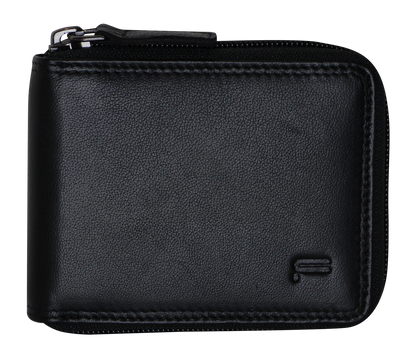 Futura Mens Zip Around Leather Wallet RFID Gift - Black V563-A2012L-BLACK