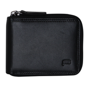 Futura Mens Zip Around Leather Wallet RFID Gift - Black V563-A2012L-BLACK