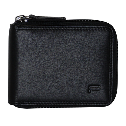 Futura Mens Zip Around Leather Wallet RFID Gift - Black V563-A2012L-BLACK