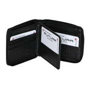 Futura Mens Zip Around Leather Wallet RFID Gift - Black V563-A2012L-BLACK