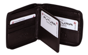 Futura Mens RFID Protected Genuine Leather Wallet Zip Around - Brown V563-A2012L-BROWN