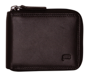 Futura Mens RFID Protected Genuine Leather Wallet Zip Around - Brown V563-A2012L-BROWN