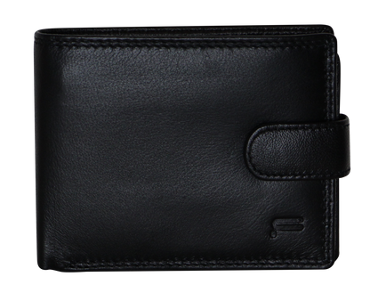 Futura Mens RFID Leather Fold Over Wallet - Black V563-A2013L-BLACK