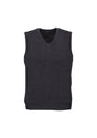 Mens Wool Blend V Neck Vest Sleeveless Double Knit - Charcoal - Large V563-A59523-CHARCL-L