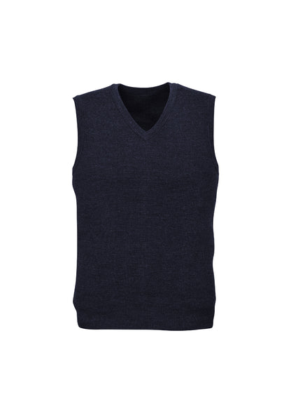 Mens Wool Blend V Neck Vest Sleeveless Double Knit - Navy - 3X-Large V563-A59523-NAVY-3XL
