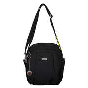 FIB Mens Tablet Crossover Bag Shoulder Strap Travel Wallet - Black V563-A734NBLACK