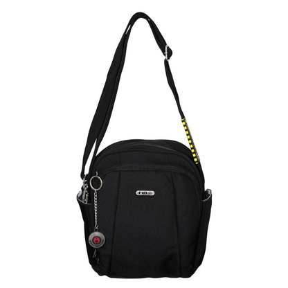 FIB Mens Tablet Crossover Bag Shoulder Strap Travel Wallet - Black V563-A734NBLACK