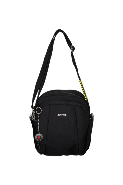FIB Mens Tablet Crossover Bag Shoulder Strap Travel Wallet - Black V563-A734NBLACK
