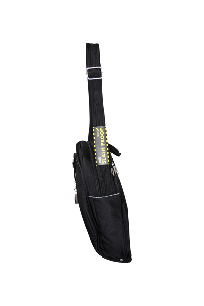 FIB Mens Tablet Crossover Bag Shoulder Strap Travel Wallet - Black V563-A734NBLACK
