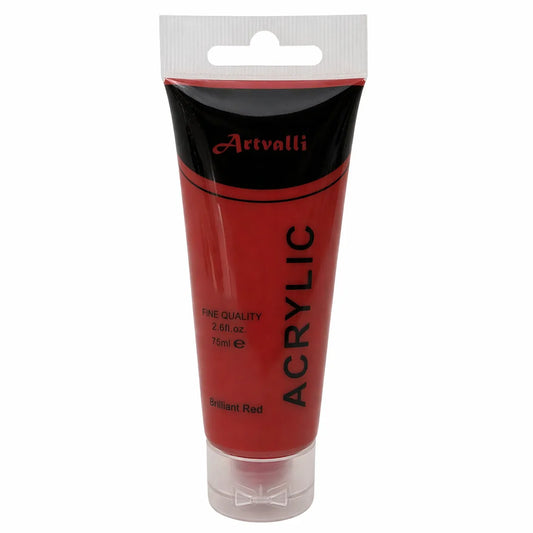 Acrylic Paint 75ml Tube Water Based Non Toxic Artist Craft - Brilliant Red V563-ACRYLICPAINT-BRILLIANTRED
