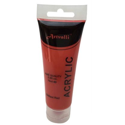 Acrylic Paint 75ml Tube Water Based Non Toxic Artist Craft - Brilliant Red V563-ACRYLICPAINT-BRILLIANTRED