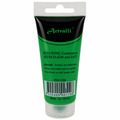 Acrylic Paint 75ml Tube Water Based Non Toxic Artist Craft - Light Green V563-ACRYLICPAINT-LGRN