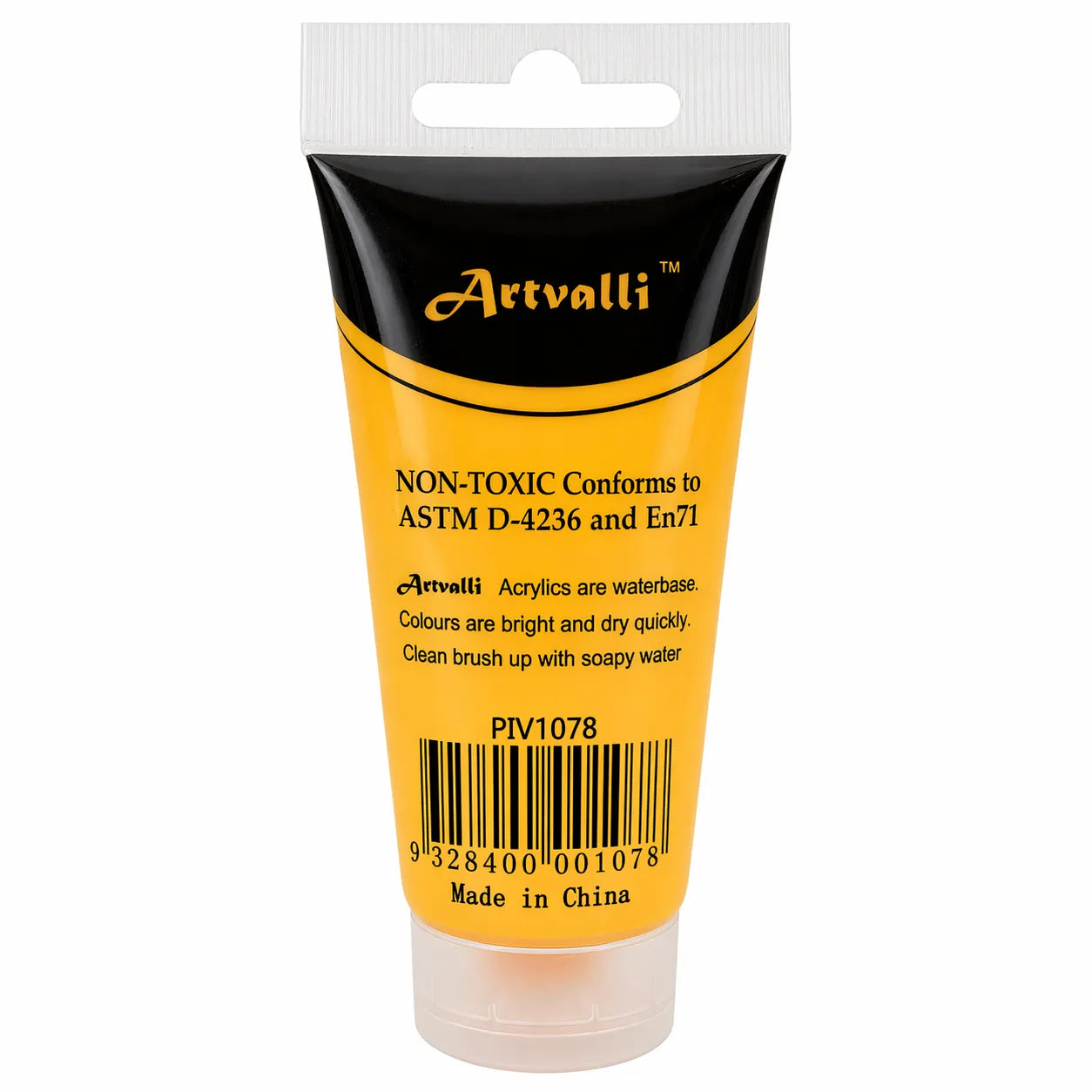 Acrylic Paint 75ml Tube Water Based Non Toxic Artist Craft - Medium Yellow V563-ACRYLICPAINT-MEDIUMYLW