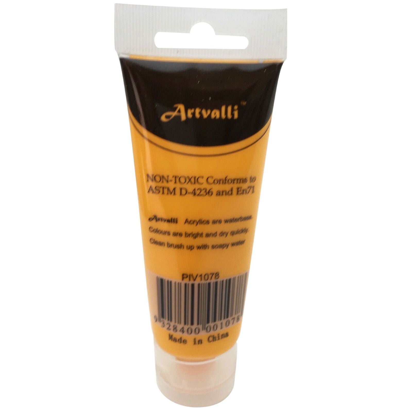 Acrylic Paint 75ml Tube Water Based Non Toxic Artist Craft - Medium Yellow V563-ACRYLICPAINT-MEDIUMYLW