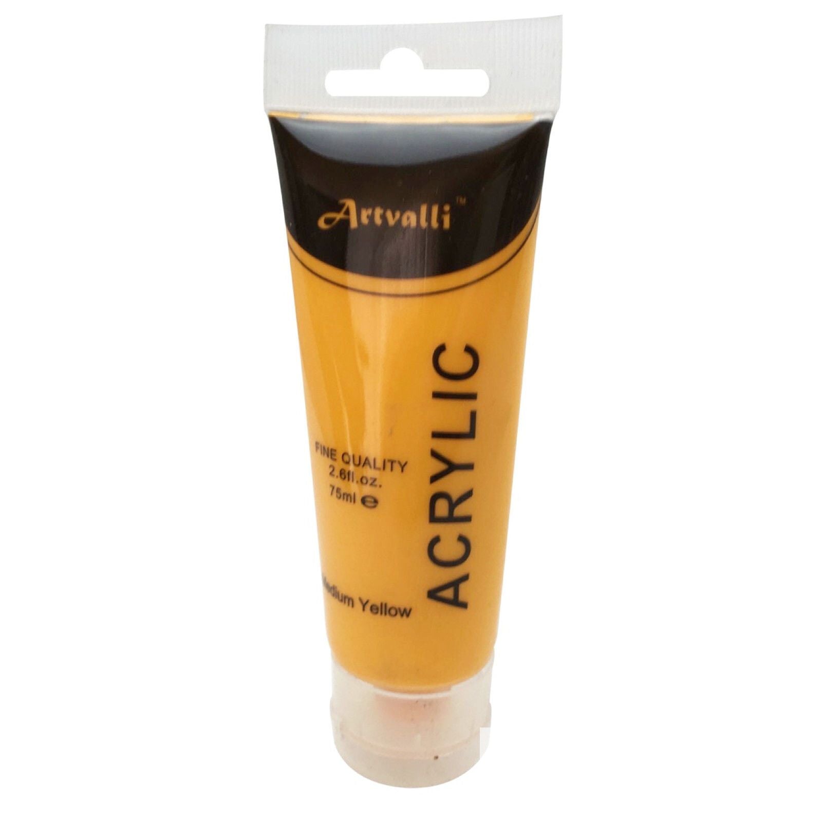 Acrylic Paint 75ml Tube Water Based Non Toxic Artist Craft - Medium Yellow V563-ACRYLICPAINT-MEDIUMYLW