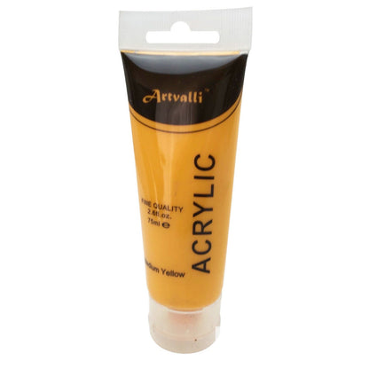 Acrylic Paint 75ml Tube Water Based Non Toxic Artist Craft - Medium Yellow V563-ACRYLICPAINT-MEDIUMYLW