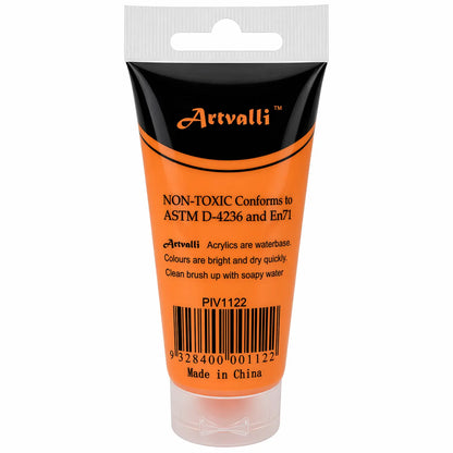 Acrylic Paint 75ml Tube Water Based Non Toxic Artist Craft - Orange V563-ACRYLICPAINT-ORG