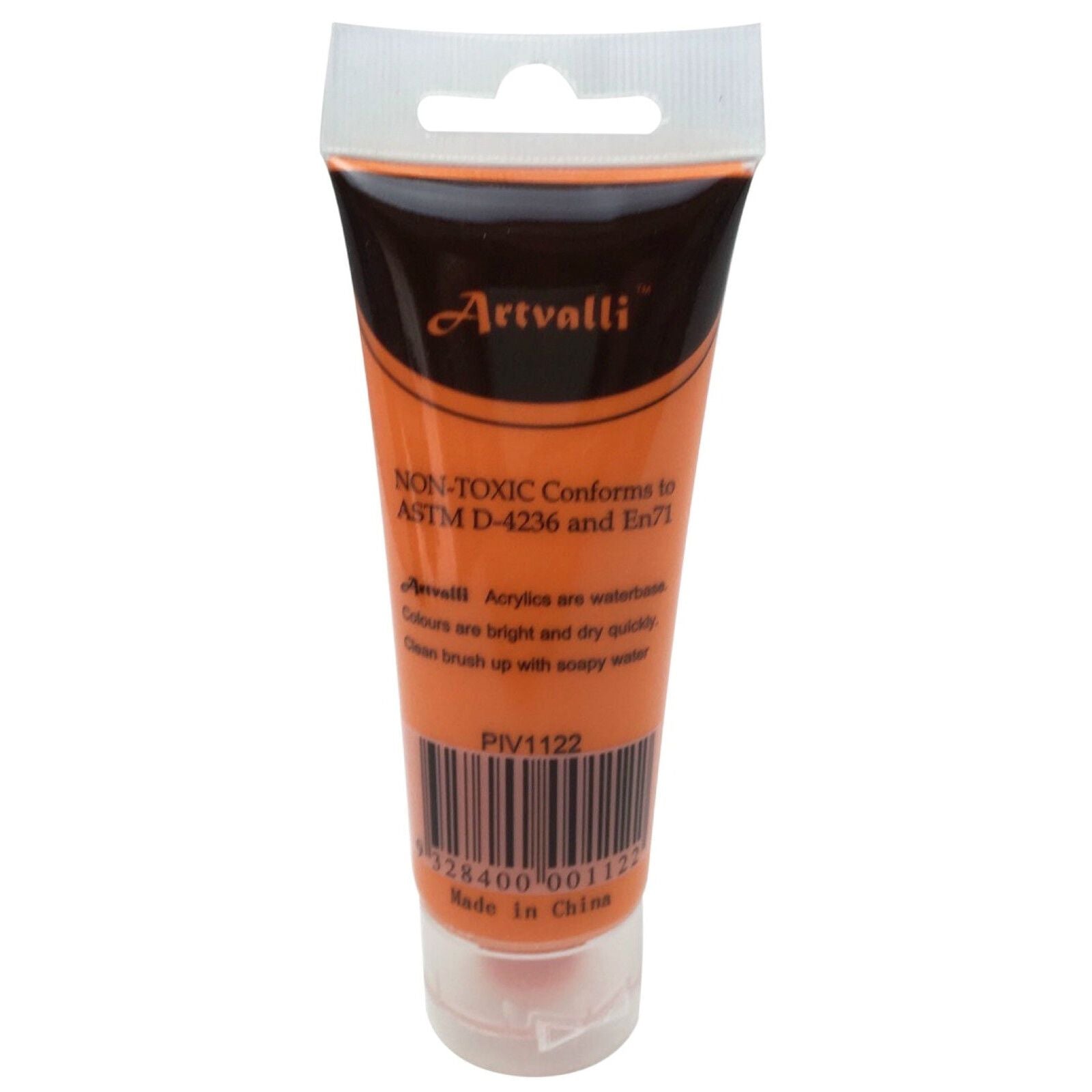Acrylic Paint 75ml Tube Water Based Non Toxic Artist Craft - Orange V563-ACRYLICPAINT-ORG