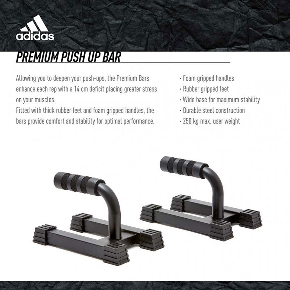 Adidas Premium Push Up Bars Grips Non Slip Handles Gym Training Fitness Foam V563-ADAC-12233