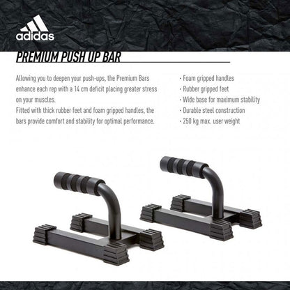 Adidas Premium Push Up Bars Grips Non Slip Handles Gym Training Fitness Foam V563-ADAC-12233