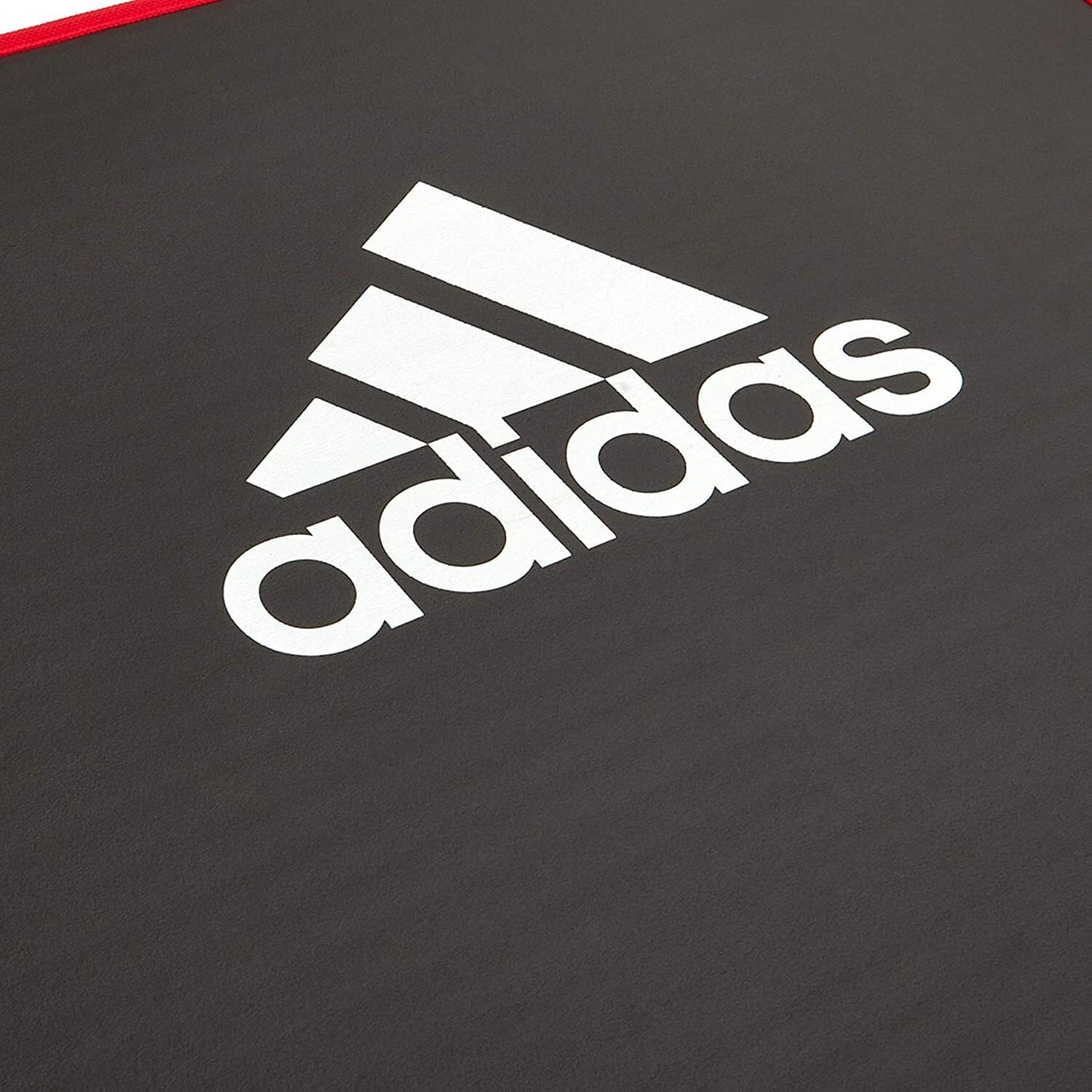Adidas Training 10mm Exercise Floor Mat Gym Thick Yoga Fitness Judo Pilates - Black/Red V563-ADMT-12235