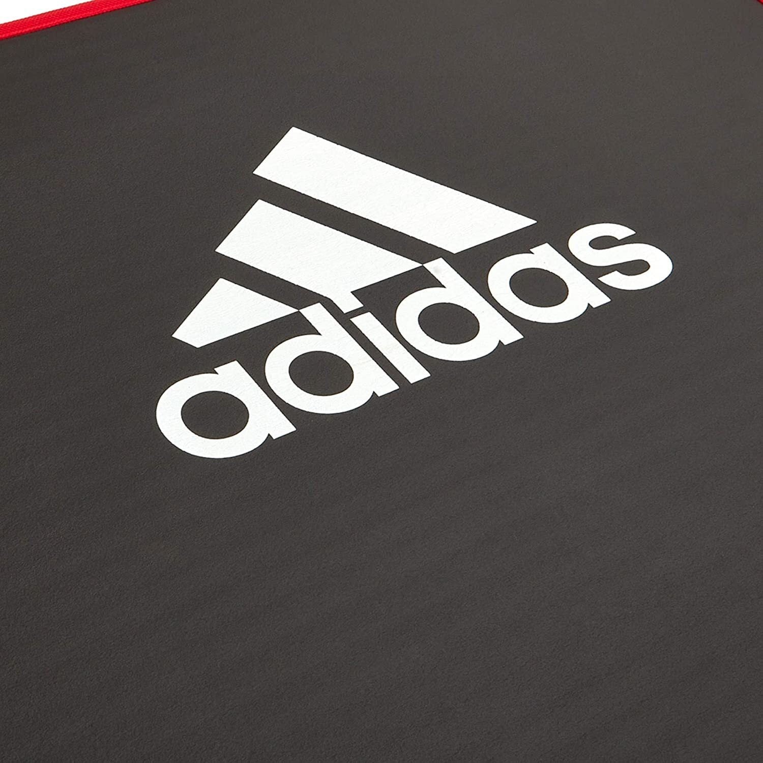 Adidas Training 10mm Exercise Floor Mat Gym Thick Yoga Fitness Judo Pilates - Black/Red V563-ADMT-12235
