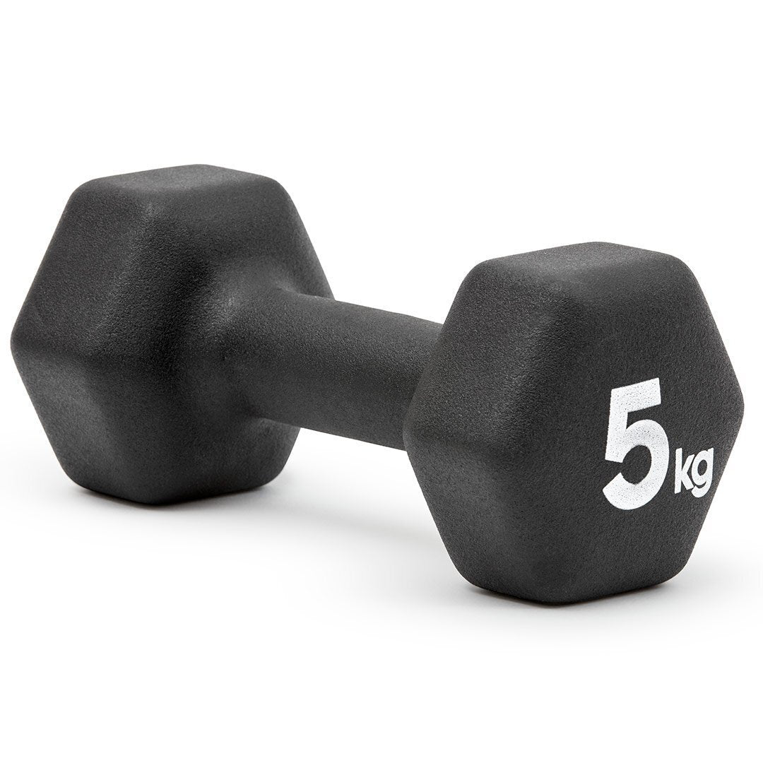 2pc Adidas Hex Dumbbells Gym Training Fitness Weight Lifting Sport Workout - 5kg V563-ADWT-10005