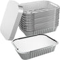 144x Aluminium Disposable Foil Food Container Trays Pans w/ Lids Covers Bulk 20x11x5cm V563-AF2011-6L-24PK