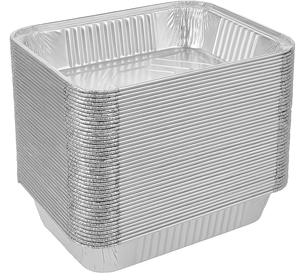 144x Aluminium Disposable Foil Food Container Trays Pans Baking Roast Bulk 32x26x5.5cm V563-AF3226-3-48PK