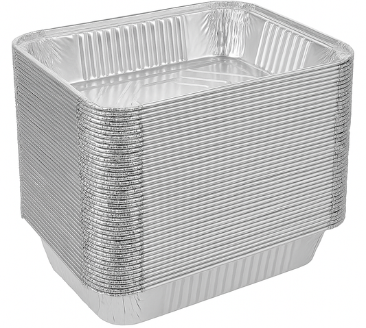 144x Aluminium Disposable Foil Food Container Trays Pans Baking Roast Bulk 32x26x5.5cm V563-AF3226-3-48PK