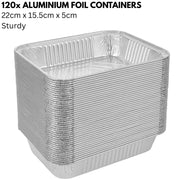 144x Aluminium Disposable Foil Food Container Trays Pans Baking Roast Bulk 32x26x5.5cm V563-AF3226-3-48PK