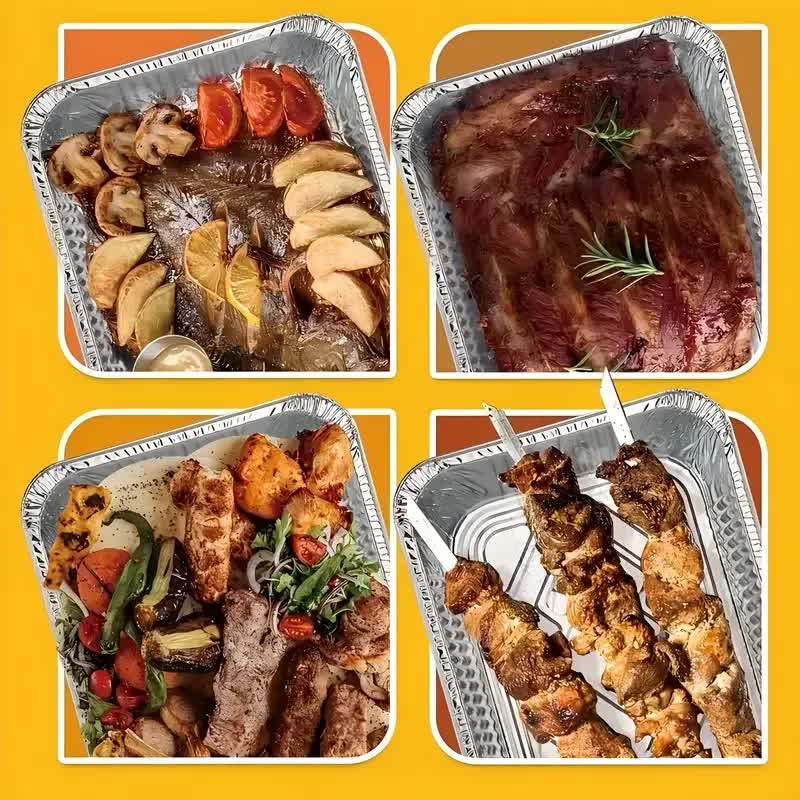 144x Aluminium Disposable Foil Food Container Trays Pans Baking Roast Bulk 32x26x5.5cm V563-AF3226-3-48PK
