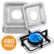 480x Aluminium Disposable Foil Stove Burner Covers Bulk - Square V563-AF495-10-1BOX