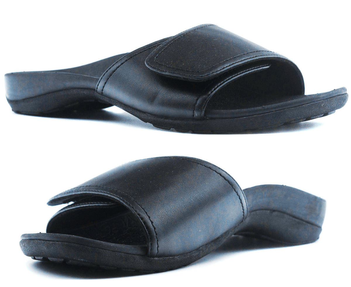 Axign Orthotic Slides Slip On Thongs Slippers Flip Flops - Black - EUR 38 (Mens UK5/Ladies US7) V563-AGO08A03-BK-38