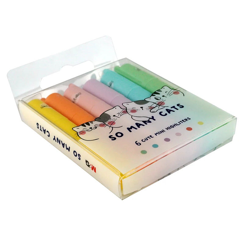6pcs Cute Mini Pastel Highlighters V563-AHM22575-1PC