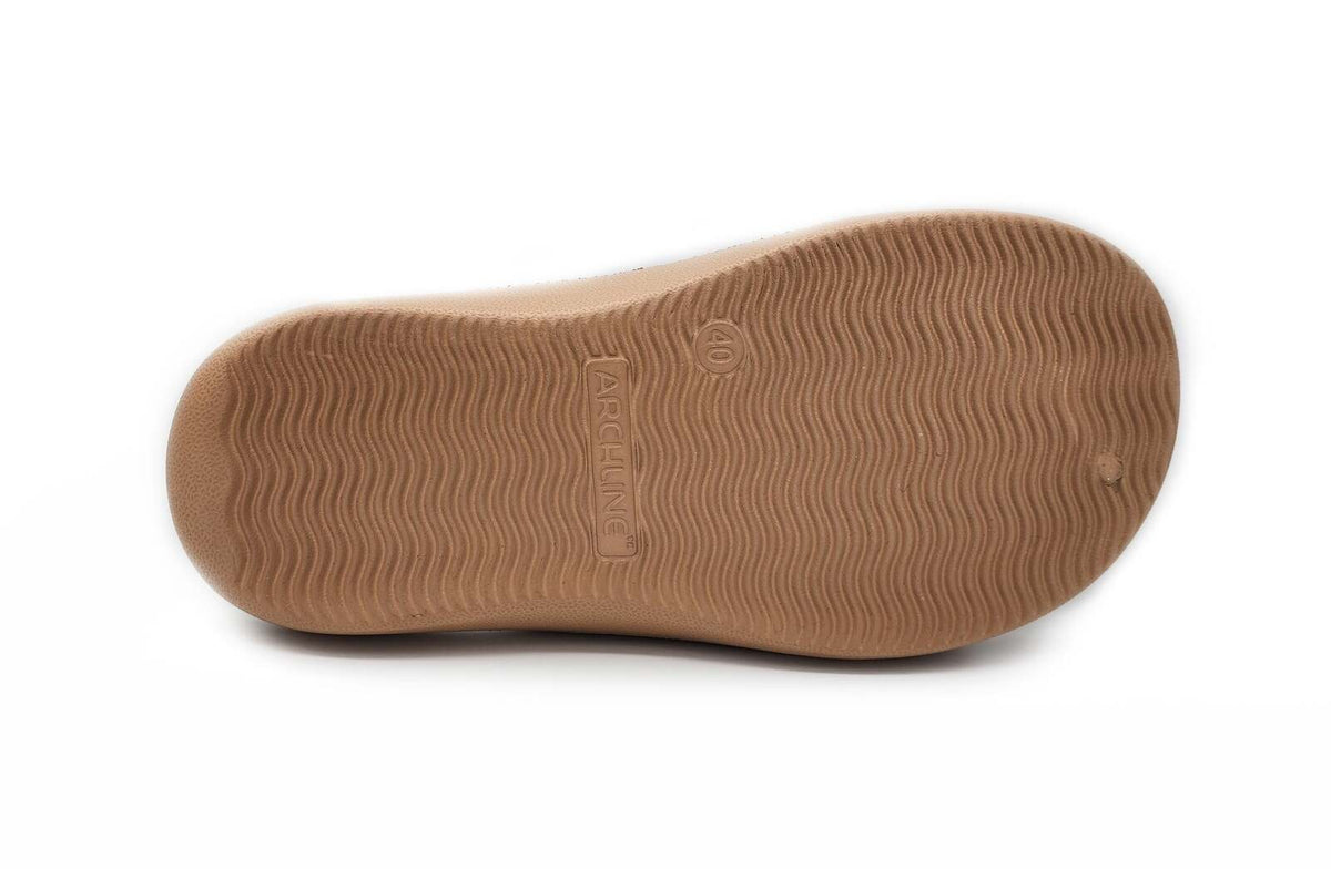 Archline Rebound Orthotic Slides Flip Flop Thongs Slip On Arch Support - Putty - Euro 37 V563-AHS00103-37