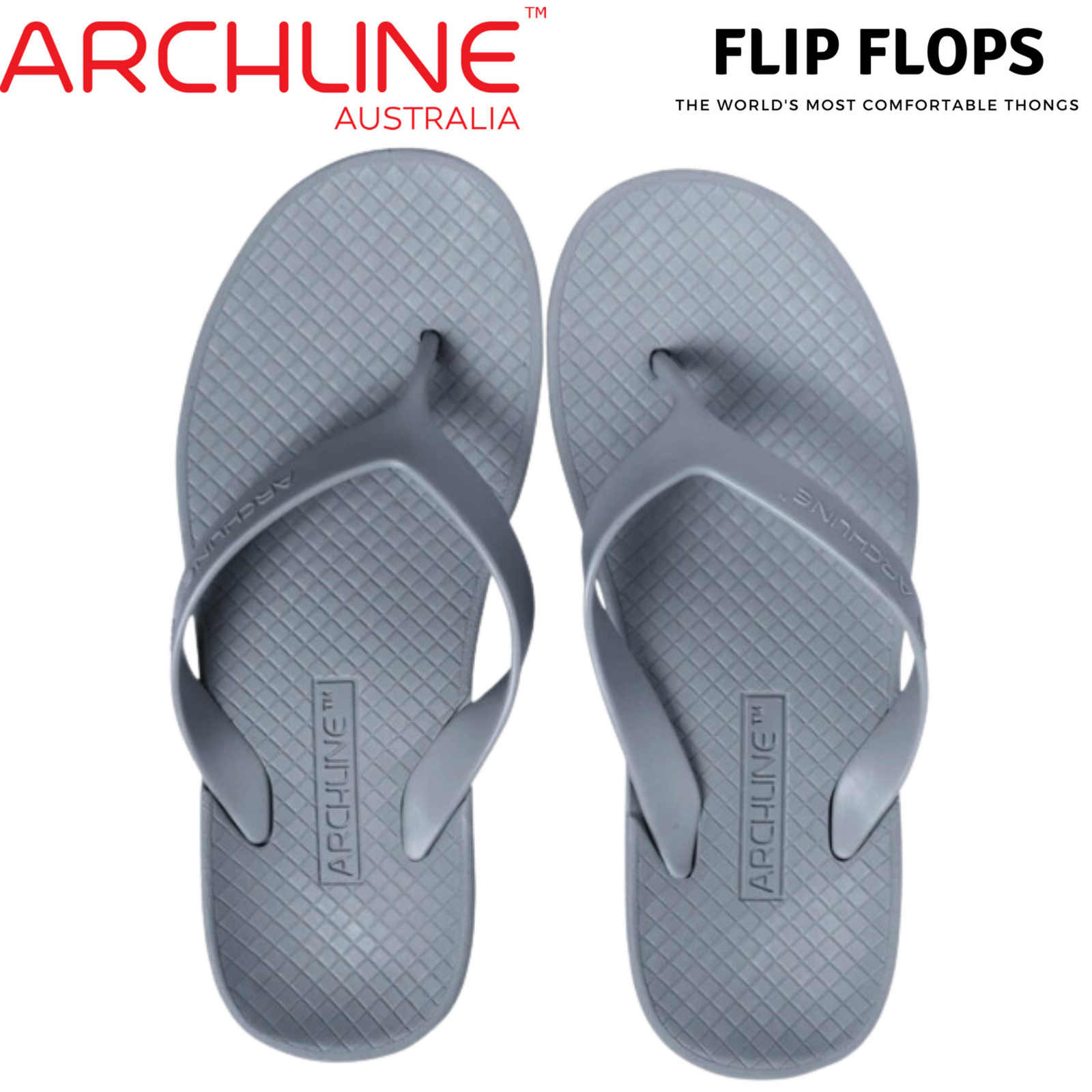ARCHLINE Orthotic Flip Flops Thongs Arch Support Shoes Footwear - Grey - EUR 41 V563-ARCH011111-41